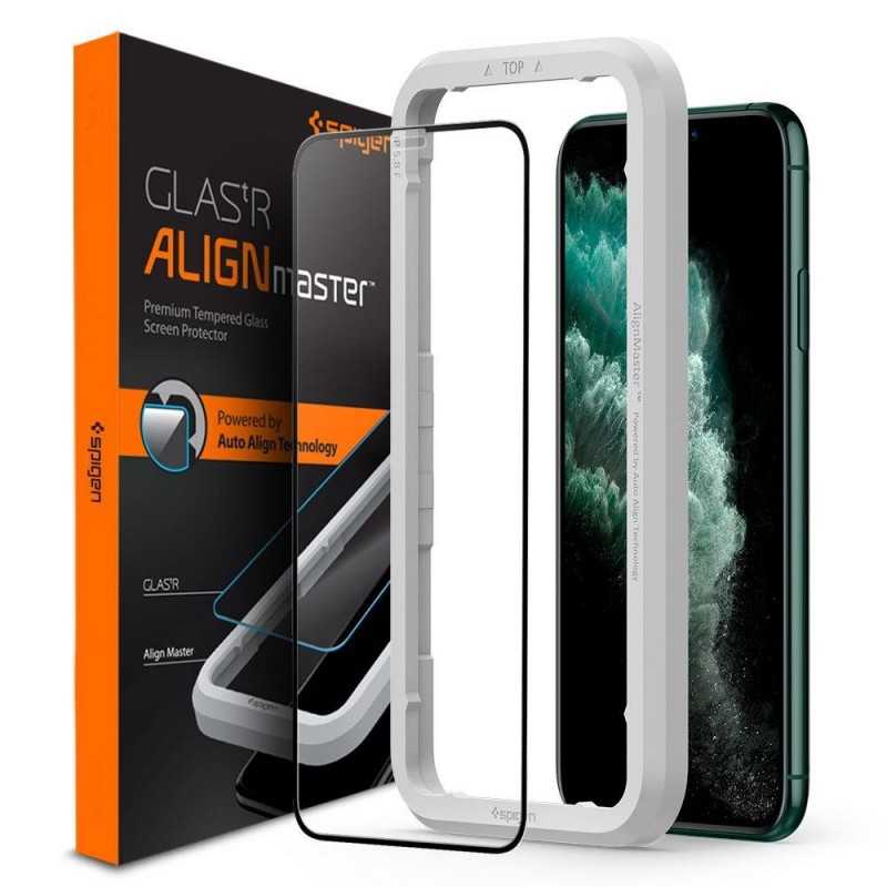 Película Iphone 11 Pro Spigen Vidro Temperado Glue Preto