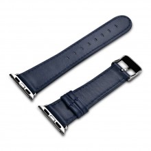 Bracelete Apple Watch 1 e 2 e 3 (38Mm) Icarer Pele Sintética Azul
