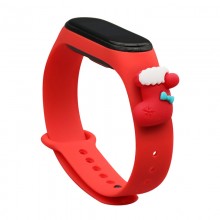 Bracelete Para Xiaomi Mi Band 4 / Mi Band 3 Natal Pulseira De Silicone Vermelho (Meia)